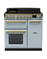 Rangemaster ESDL90EIPMSB/AB1 90cm Wide Induction Range Cooker - Misty Blue / Antique Brass - A Rated