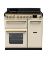 Rangemaster ESDL90EIPPCR/AB1 90cm Wide Induction Range Cooker - Pale Cream / Antique Brass - A Rated