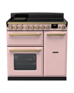 Rangemaster ESDL90EIPPPK/AB1 90cm Wide Induction Range Cooker - Pale Pink / Antique Brass - A Rated