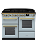 Rangemaster ESDLO110DFPMSB/AB1 110cm Dual Fuel Range Cooker OC Misty Blue /Antique Brass A-Rated