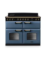Rangemaster CLDLB110EIPSTB/AB1 Classic Deluxe 110cm BC Induction Range Cooker Stone Blue/Antique Brass