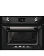 Smeg SO4902M1N Victoria 45cm Compact Built-In Oven & Micro combi Microwave with Vapor Cleaning, Black