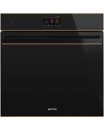 Smeg SO6604M2PNR Dolce Stil Novo 60cm Built-In SpeedwaveXL Single Combi Microwave Oven, Black - Copper Trim