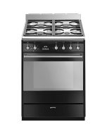 Smeg SUK61MBL9 60 cm Concert Classic Dual fuel Cooker with Gas Hob In Black A Rated