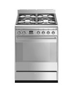 Smeg SUK61MX9 60cm Concert Classic Dual fuel Cooker with Gas Hob In Stainless Steel A Rated