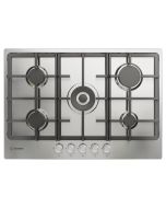 Indesit THP751WIXI1 75cm 5 Burner Gas Hob on Cast Iron Supports - Inox