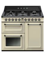 Smeg TR103P 100cm Victoria Dual Fuel Range Cooker Cream