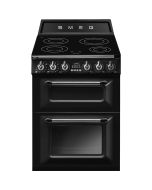 Smeg TR62IBL2 60cm Victoria Full Electric Cooker with Induction Hob In Black A Rated