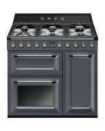 Smeg TR93GR 90cm Victoria Dual Fuel Range Cooker Slate Grey