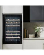 Caple WC6521BG 886mm High In-Column Dual Zone Wine Cooler Black Glass