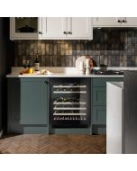 Caple WI6136BG Undercounter Built In Dual Zone Wine Cooler Black Glass