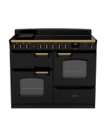 Rangemaster CLDLO110EIPGBL/AB1 Classic Deluxe 110cm OC Induction Range Cooker Black/Antique Brass