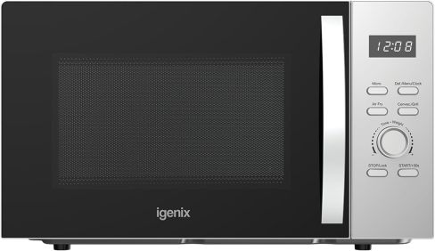 igenix IGMC02890S 28L 900W 3-in-1 Silver Combination Microwave Oven with Stainless Steel Cavity & Air Fry Function – 1200W Grill & 2200W Convection Power