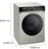 Siemens WG66B2AXGB 11kg 1600spin Washing Machine with steam smartFinish - Silver Inox