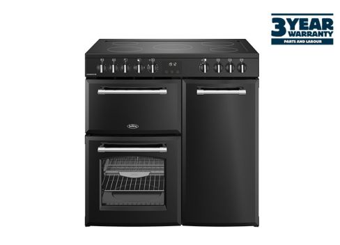 Belling BEL RCA FARMHOUSE 90E BLK Electric Range Cooker with Ceramic Hob