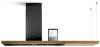 Elica BIO-ISLAND-BLK 120cm Wide Island Hood - Black-Oak Wood - A++ Rated