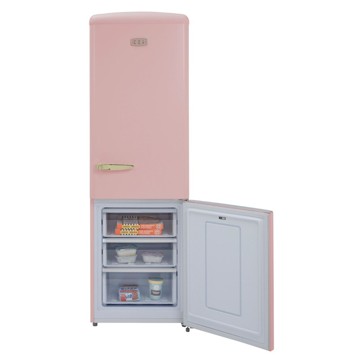 CDA FLORENCE-TEA ROSE Retro 60/40 freestanding fridge freezer