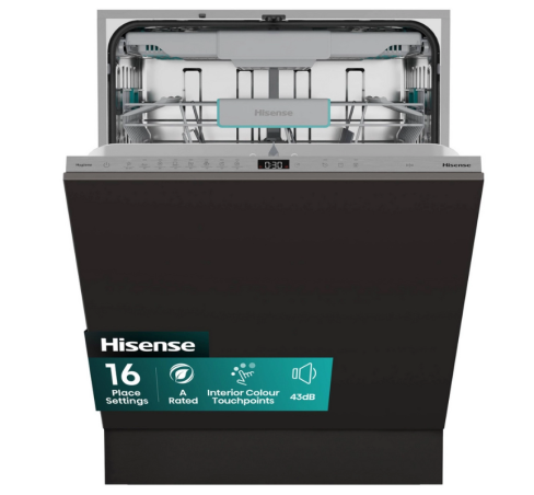 Hisense HV16AUK Full-Size Fully Integrated Dishwasher - 16 Place Settings - A Rated