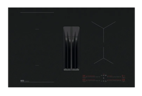 AEG NCH84B03AZ 830cm Induction Extractor Hob in Black Glass, A+ Rated