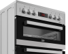 Beko EDC6731S 60cm Double Oven Electric Cooker with Vitroceramic Hob - Silver