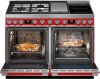 Smeg CPF120IGMPR 120cm Portofino Dual Fuel Range Cooker with Mixed Hob - Red