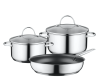 Bosch HEZ9SE030 3-Piece Cookware Set 2 Pots 1 Pan for Induction Hobs