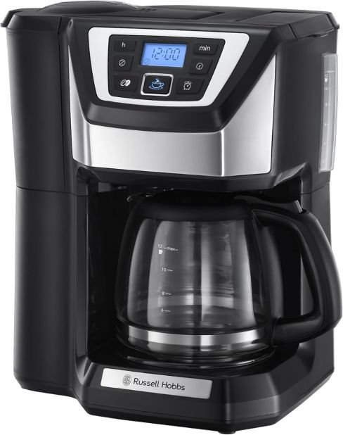 Russell Hobbs 22000 Chester 22000 Grind & Brew Filter Coffee Machine - Black & Silver