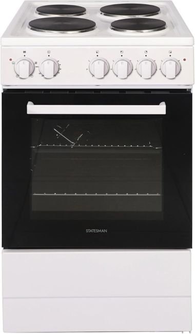Statesman SE050SPW Freestanding Solid Plate Hob Electric Cooker