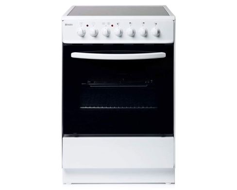 Haden HEC60W 60cm Ceramic Hob Single Oven Cooker in White A Rated