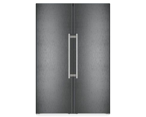 Liebherr XRCBS5295 American Style Black Steel No Frost Freestanding Side by Side Fridge Freezer with Ice Maker