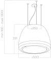 Elica DIVA-CLASSIC 50cm Wide Suspended Island Hood, Matte White A Rated