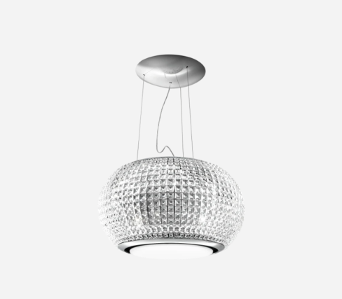 Elica INTERSTELLAR-C 70cm Wide Suspended Island Hood - Clear Crystal - A Rated