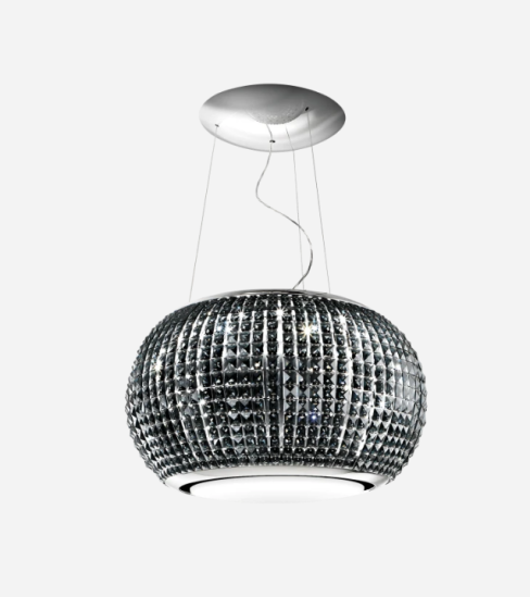 Elica INTERSTELLAR-B 70cm Wide Suspended Island Hood - Black Glass - A Rated