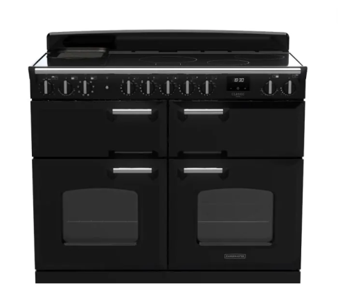 Rangemaster CLDLB110EIPGBL/CM1 Classic Deluxe 110cm BC Induction Range Cooker Black/Chrome