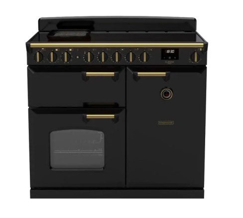 Rangemaster CLDL100EIPGBL/AB1 Classic Deluxe 100cm Induction Range Cooker Black/Antique Brass