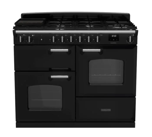 Rangemaster CLO110DFPGBL/CM1 Classic OC 110 DF Dual Fuel Range Cooker Gloss Black Chrome