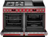 Smeg CPF120IGMPR 120cm Portofino Dual Fuel Range Cooker with Mixed Hob - Red