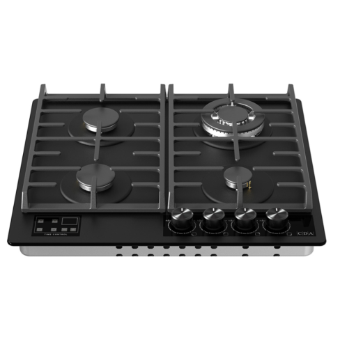 CDA HVG631MB 60cm Four zone Gas on Glass Hob, Black