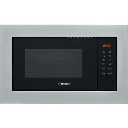 Indesit MWI125GX Integrated 25 Litre Microwave and Grill in Black-Stainless Steel
