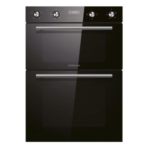 Statesman BDM373BL Built-In Multifunctional Double Oven in Black