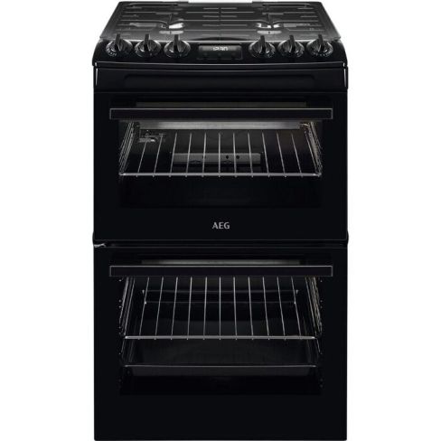 AEG CGX1130ACB 55cm Gas Cooker with Double Oven In Black, A Rated