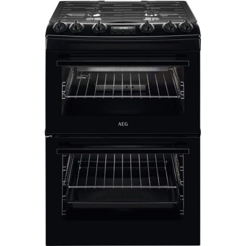 AEG CGX6130ACB 60cm Gas Cooker with Double Oven in Black, A Rated