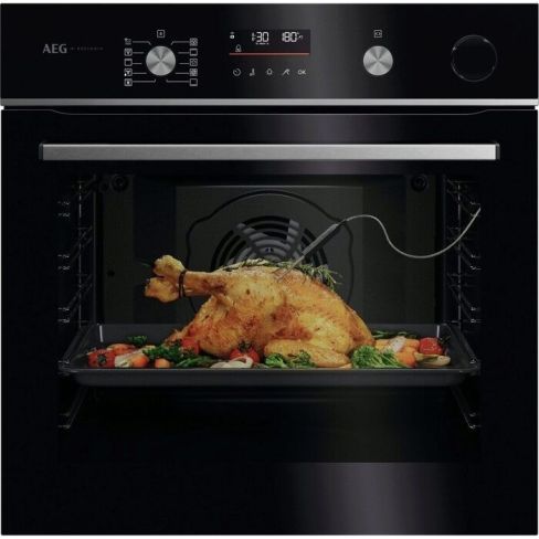 AEG GR6PB52FSB SteamCrisp Pyrolytic Built-in Oven A++ Rated