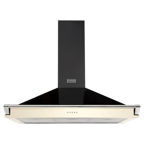Stoves ST S900 RICH CHIM RAIL CC 90cm Chimney Hood - Cream - A Rated