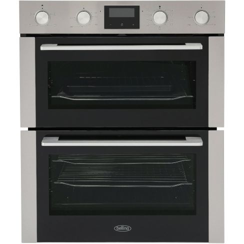 Belling BEL BI703MFC STA Built-Under Electric Double Oven, A Rated In Stainless Steel