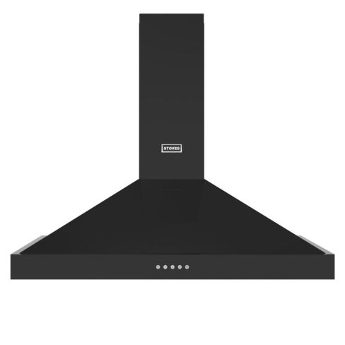 Stoves ST STERLING CHIM 100PYR BLK Sterling Black 100cm Pyramid Chimney Cooker Hood A+ Rated