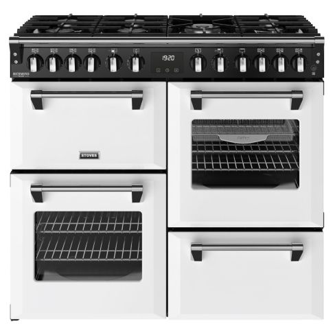 Stoves ST DX RCA RICH 100DF IWH Richmond Deluxe 100cm Dual Fuel Range Cooker in Icy White A Rated