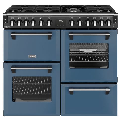 Stoves ST DX RCA RICH 100DF TWB Richmond Deluxe 100cm Dual Fuel Range Cooker in Twilight Blue A Rated