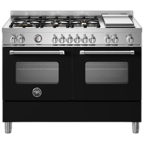 Bertazzoni MAS126G2ENET Master Deluxe 120cm Range Cooker Twin Oven Dual Fuel Matt Black