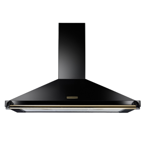 Rangemaster RCLAHDC90BL/B 90Cm  Classic Hood Black  - Brass Rail